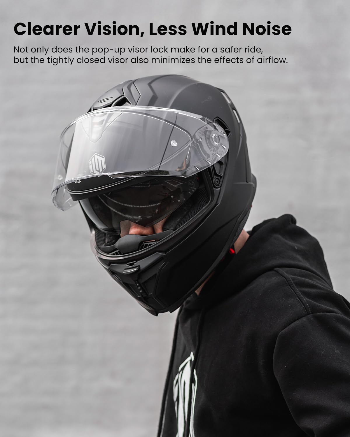 ILM Motorcycle Helmets DOT ECE Dual Visor Street Racing Helmet Full Face Powersports Cascos for Men Women Model MF567(Matte Black, L)